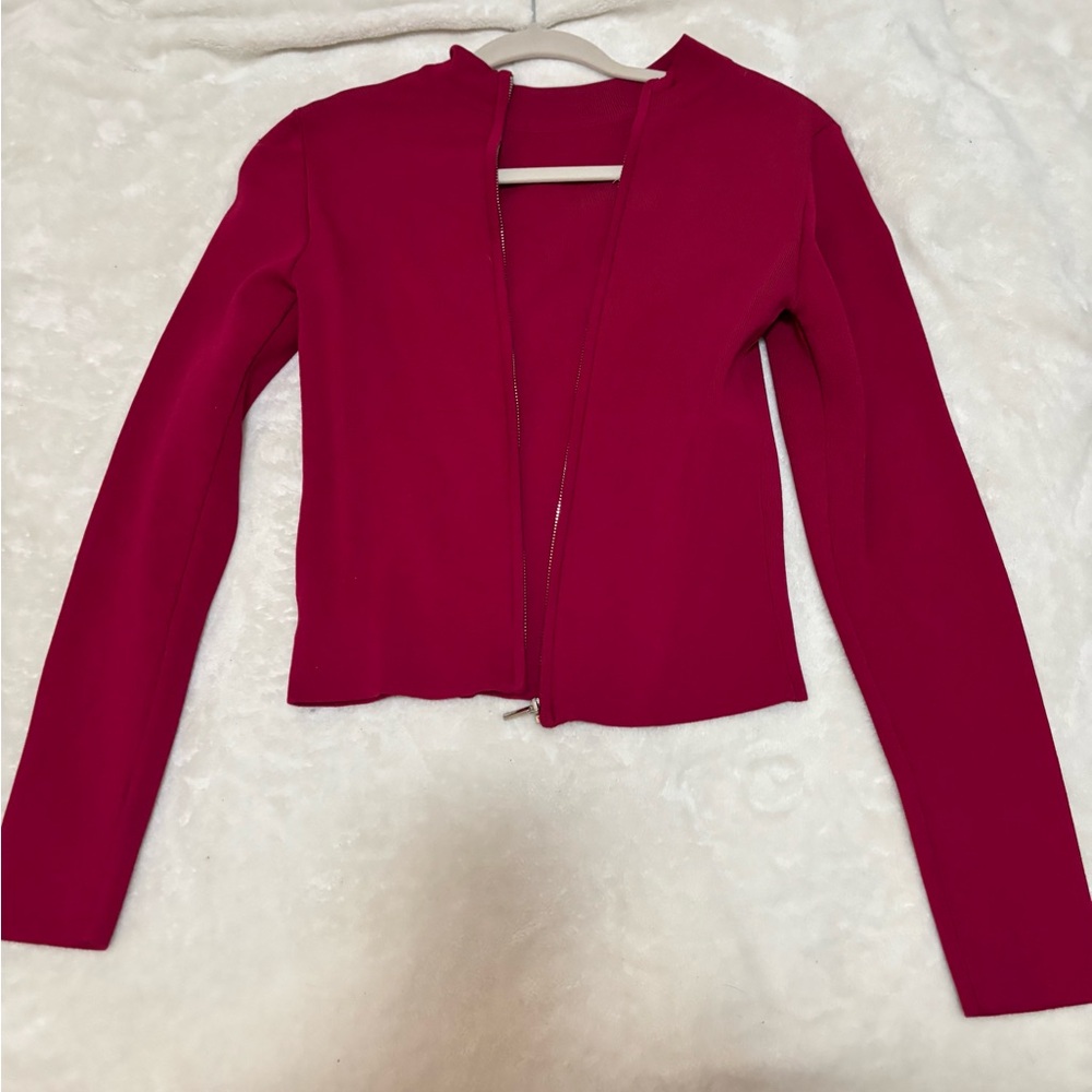 Bebe Fuchsia Zip-Up Jacket